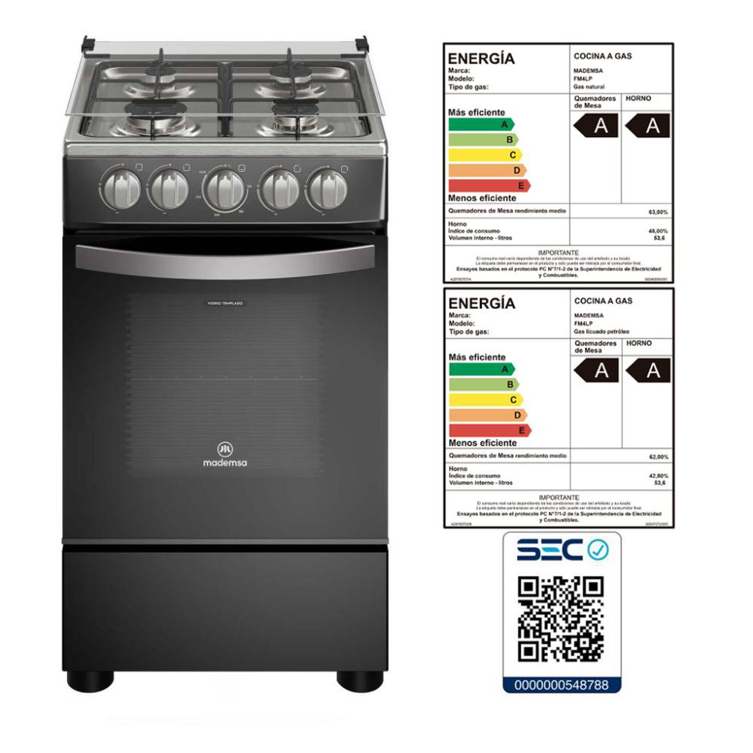 Cocina A Gas Mademsa FM4LP / 4 Quemadores image number 7.0